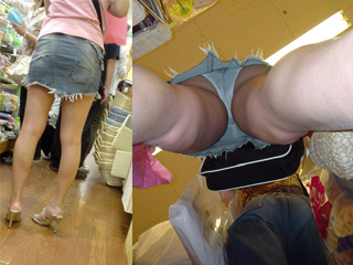 デニムミニスカート履いてる女のパンチラ画像（逆さ撮り盗撮画像）tm_201510032010201c8.jpg